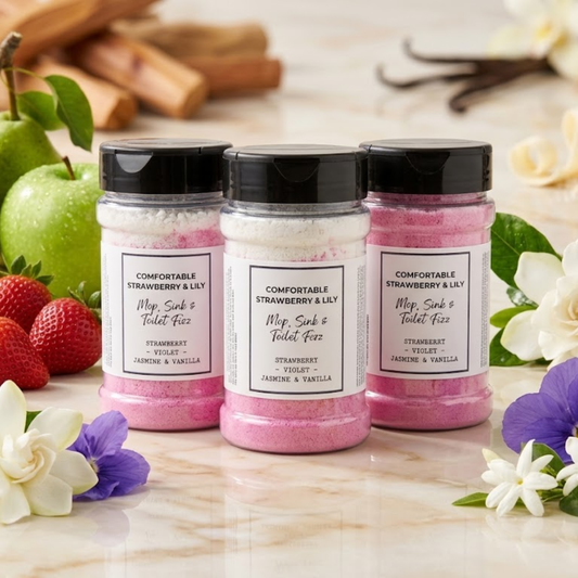 Comfortable Strawberry & Lilly Mop, Sink & Toilet Fizz