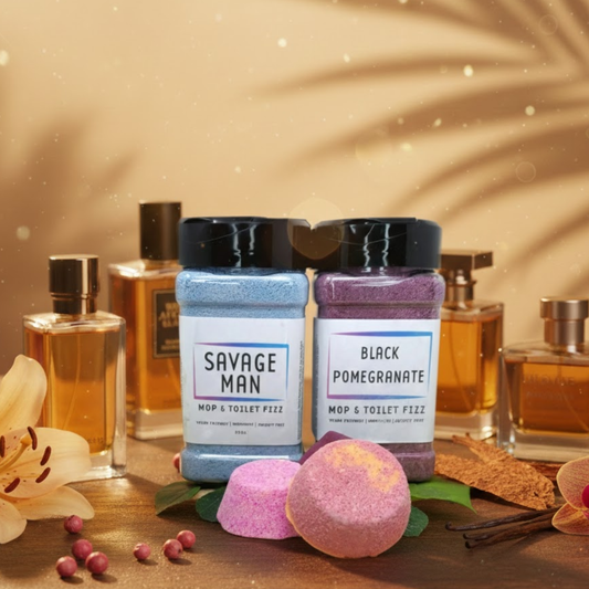 Lined Up Mop, Sink & Toilet Fizz