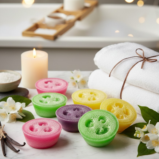Bath and Body Inspired Soap Filled Loofah