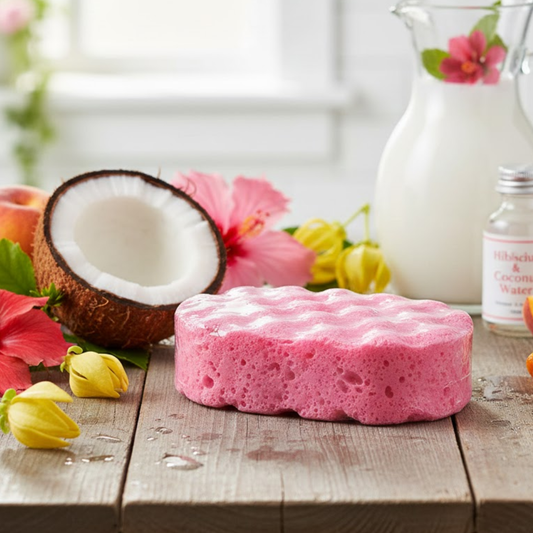 Hibiscus & Coconut Water Exfoliating Soap Sponge