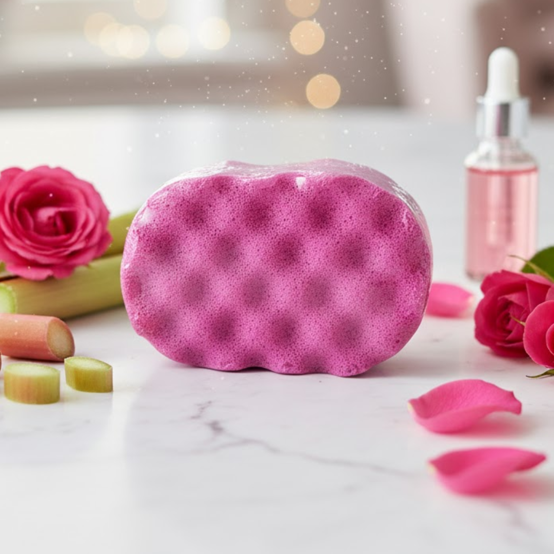 Rhubarb Rose Exfoliating Soap Sponge