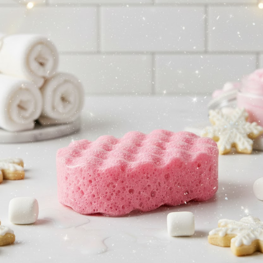 Marshmallow & Snowflake Cookie Exfoliating Soap Sponge