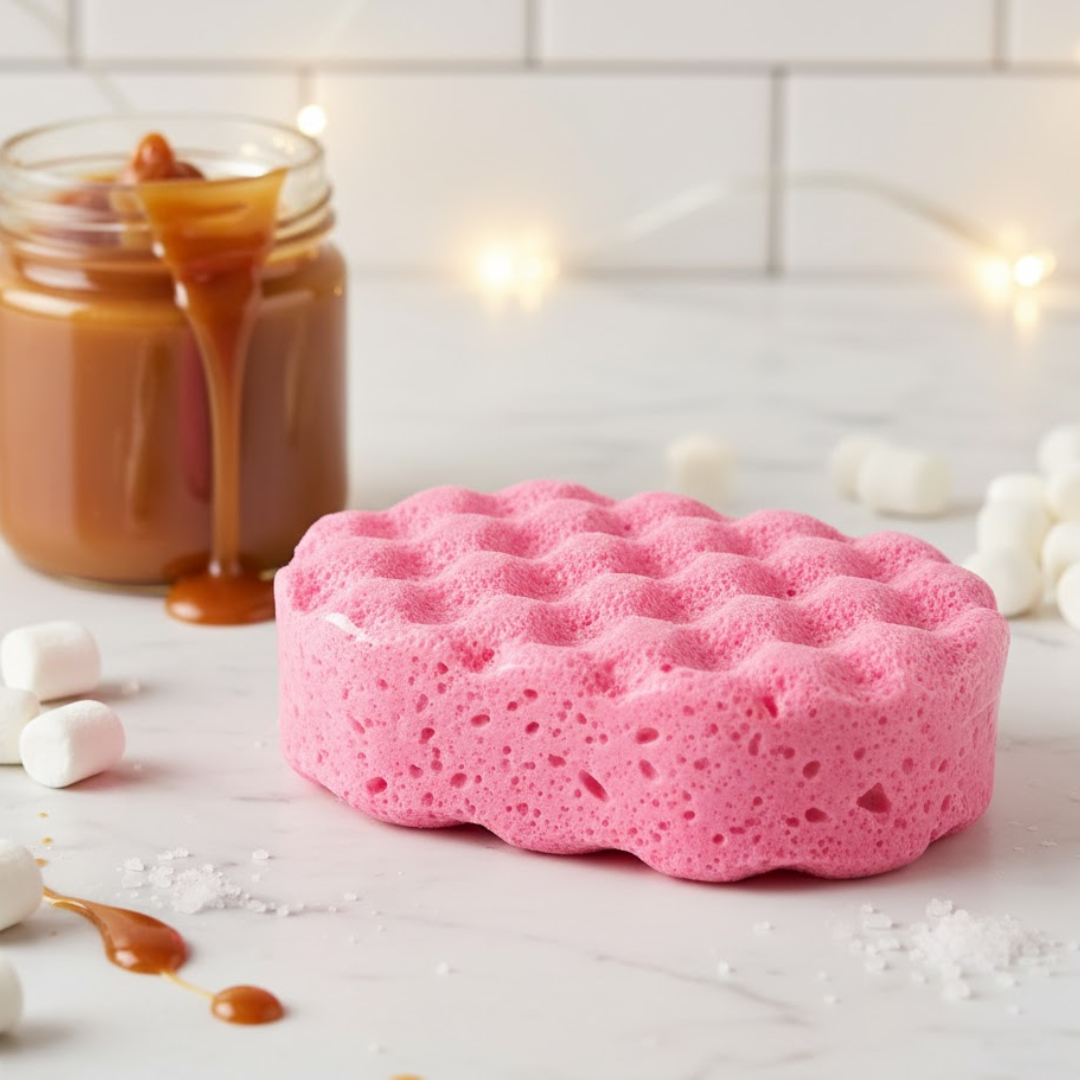 Marshmallow & Salted Caramel Exfoliating Soap Sponge