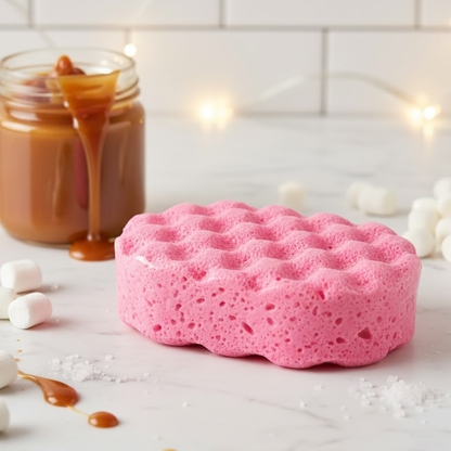 Marshmallow & Salted Caramel Exfoliating Soap Sponge