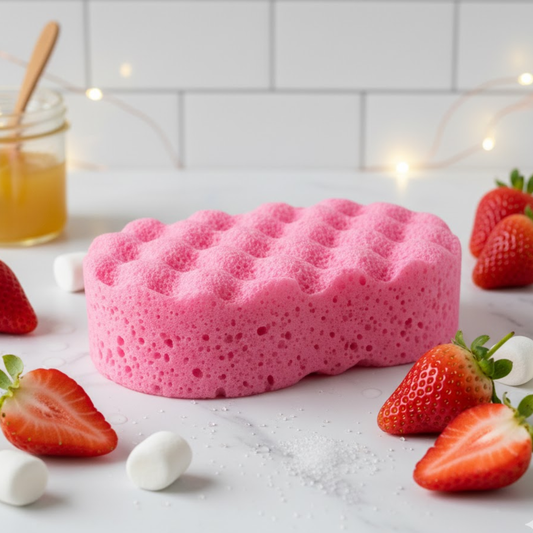 Marshmallow & English Strawberry Exfoliating Soap Sponge