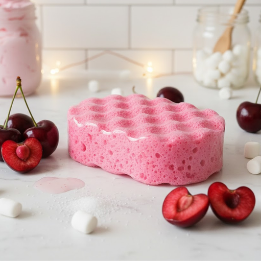 Marshmallow & Californian Cherry Exfoliating Soap Sponge
