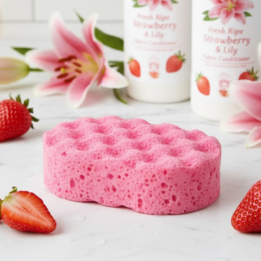 Comfortable Strawberry & Lilly Exfoliating Soap Sponge