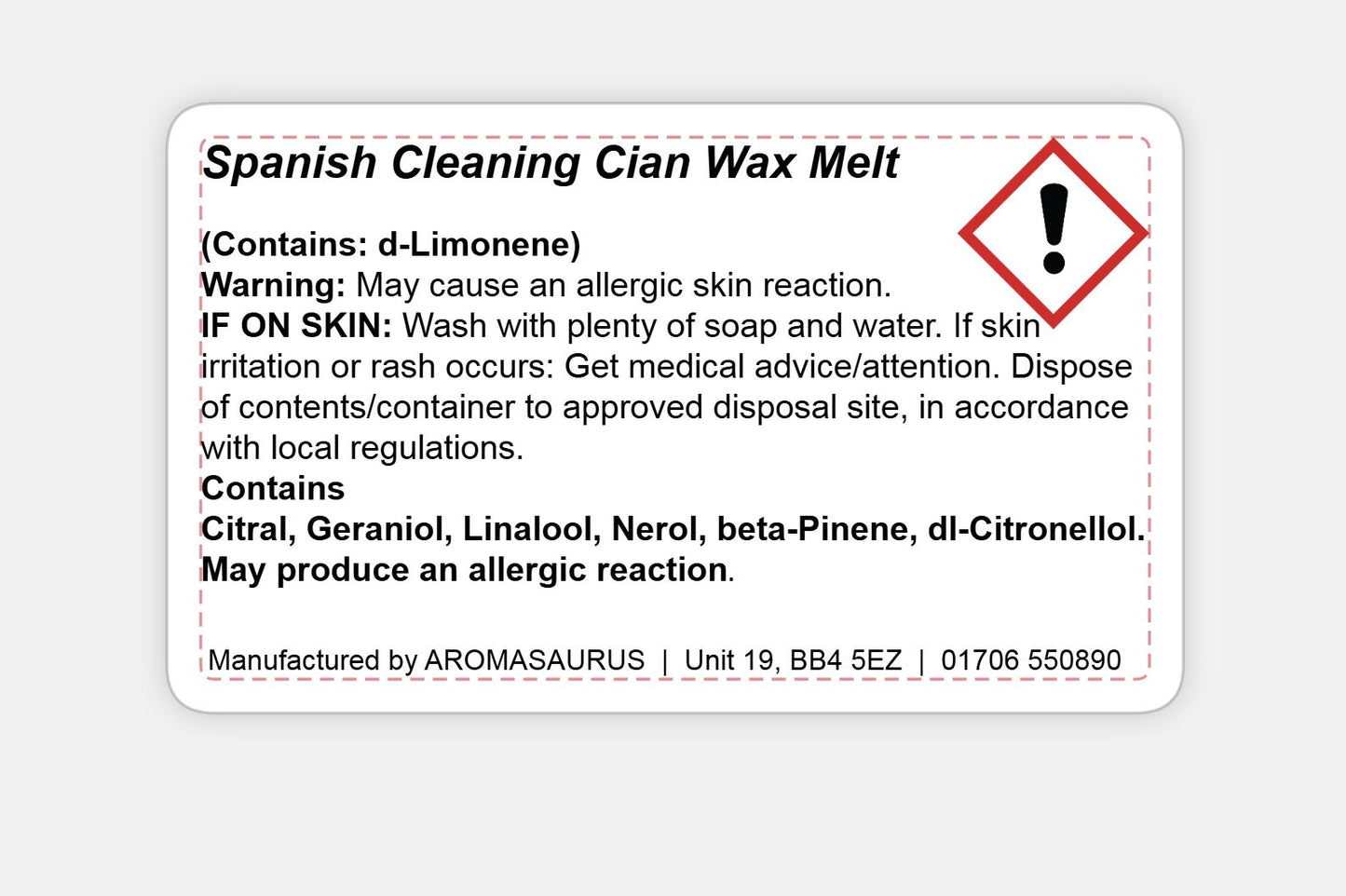 Spanish Cleaning Cian Wax Melts