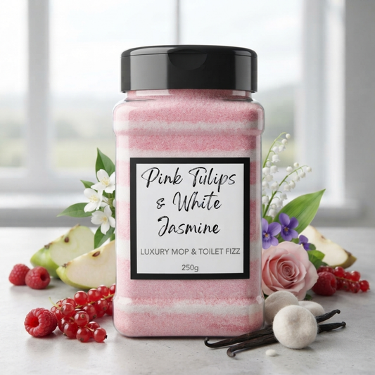 Lenora Pink Tulips & White Jasmine Mop, Sink & Toilet Fizz